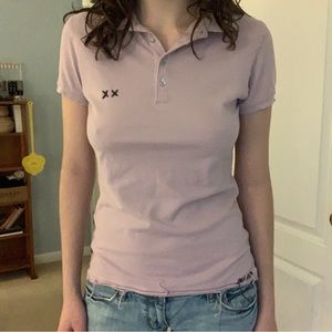 Project E Lavender Short Sleeve Polo Tee